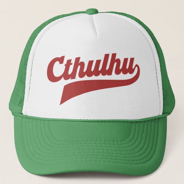Cthulhu League Script - Vintag Eldritch Lettering Truckerkappe (Vorderseite)