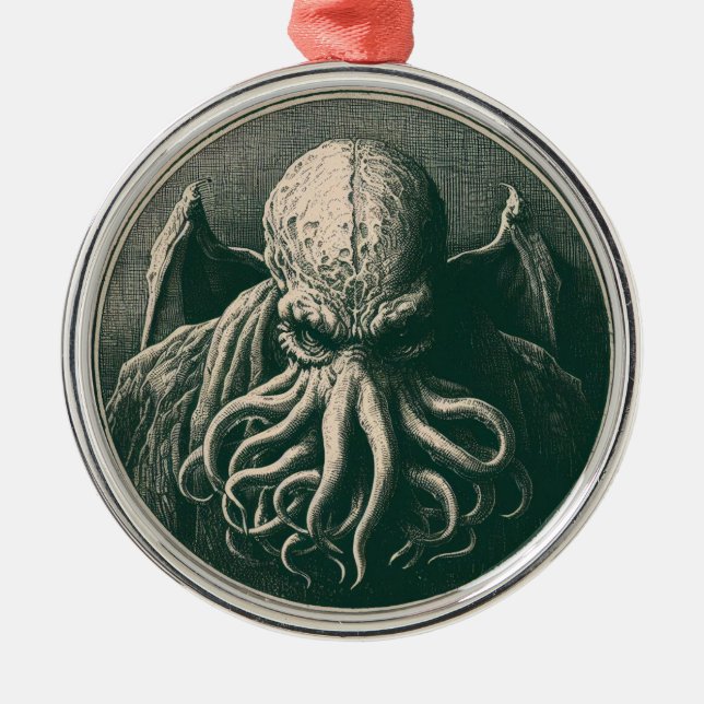 Cthulhu Lovecraft Horror Ornament Aus Metall (Vorne)