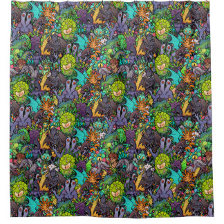 Cthulhu Lovecraft Mythos Chibi Bestiary Duschvorhang