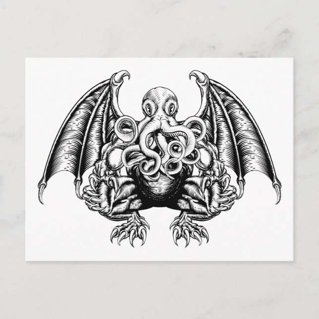 Cthulhu Monster Postkarte (Vorderseite)