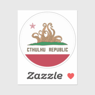 Cthulhu Republik California Flag Lovecraft Aufkleber
