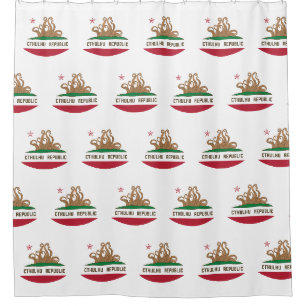 Cthulhu Republik California Flag Lovecraft Duschvorhang