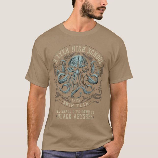 Cthulhu Rlyeh High School Swimeam Cosmic Horror Ct T-Shirt (Vorderseite)