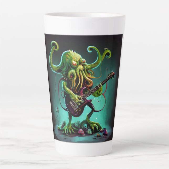Cthulhu Rock 'n Roll Latte Tasse (Vorderseite)