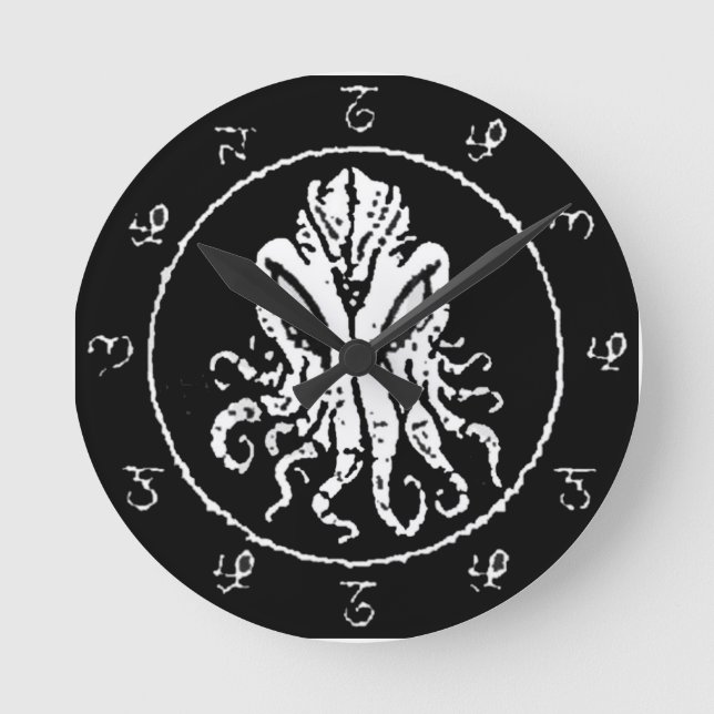 Cthulhu rund runde wanduhr (Vorderseite)