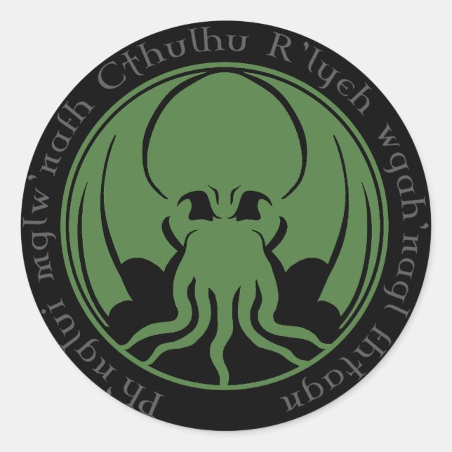 Cthulhu Runder Aufkleber (Vorderseite)