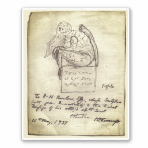 Cthulhu Sketch von Lovecraft Aufkleber