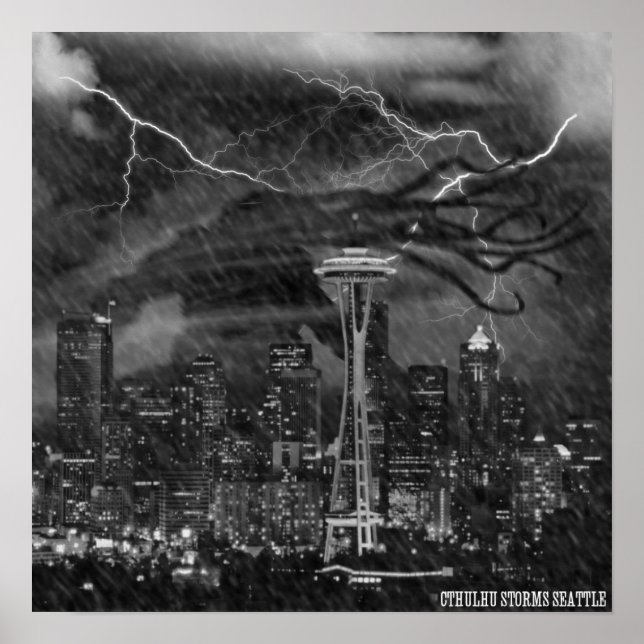 Cthulhu Storms Seattle Poster (Vorne)