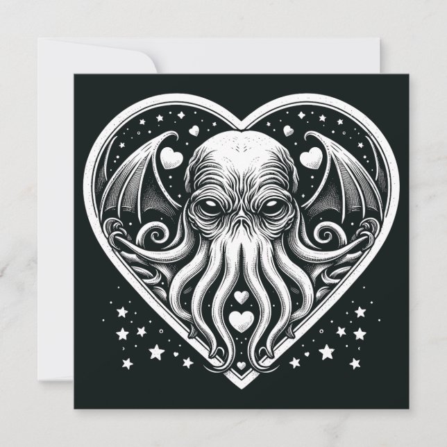 Cthulhu Valentine Lovecraft Horror Karte (Vorderseite)