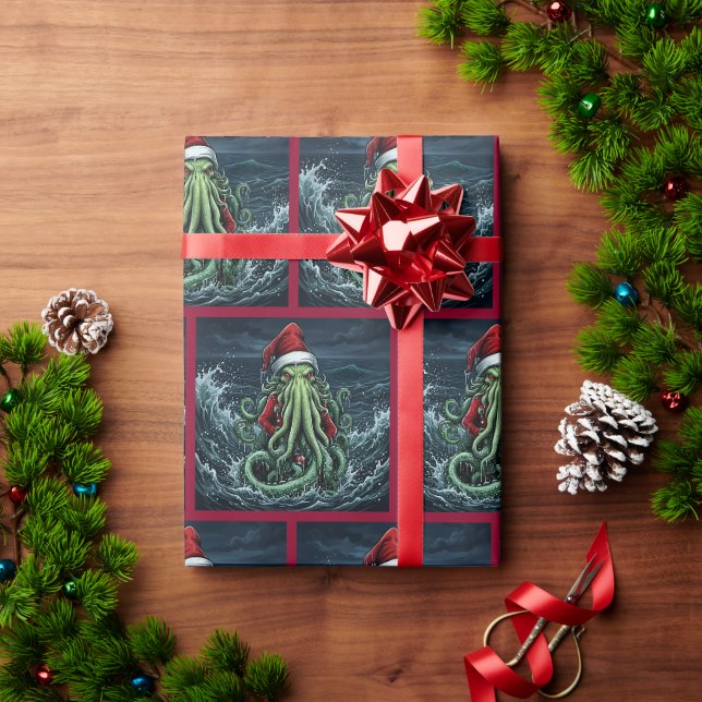 Cthulhu Yuletide Lovecraft Horror Geschenkpapier (Feiertagsgeschenk)
