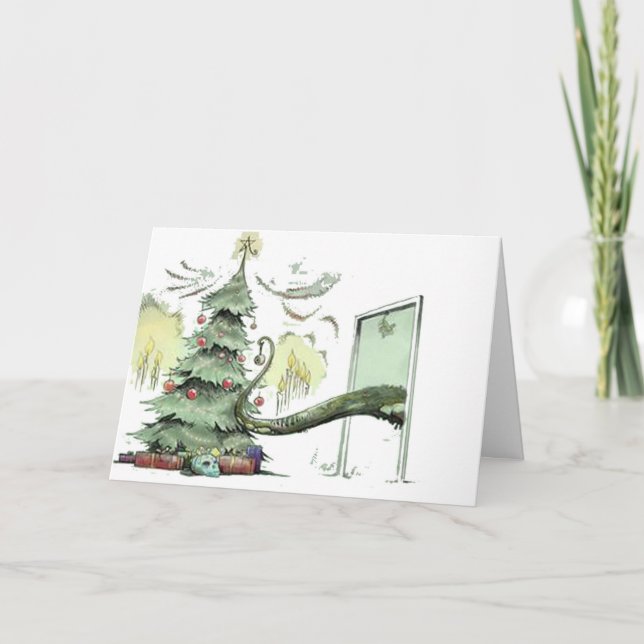 Cthulhus Weihnachtsbaum Feiertagskarte (Vorderseite)