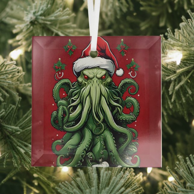 Cthulhus Yuletide Reign: Ein erschreckendes Weihna Ornament Aus Glas (Insitu)