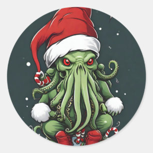 Cthulhus Yuletide Reign: Ein erschreckendes Weihna Runder Aufkleber