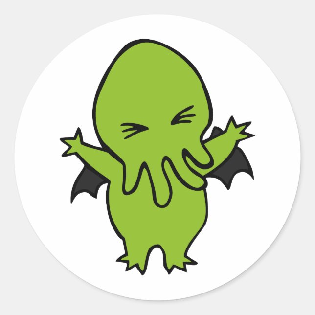 Cthulie Runder Aufkleber (Vorderseite)