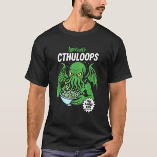 Cthuloops Cereal Parody Funny Cosmic Horror Cthulh T-Shirt