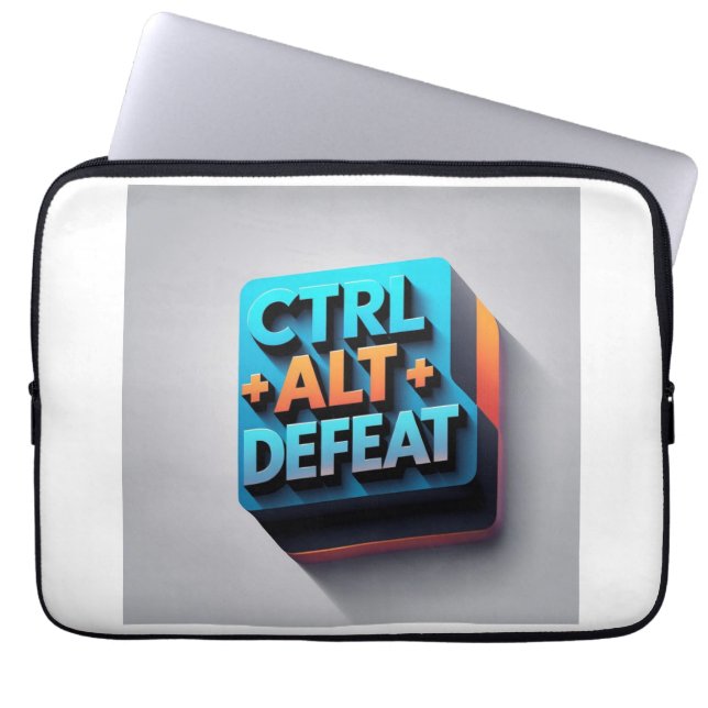 "Ctrl+Alt+Defeat" tongue-in-cheek Laptopschutzhülle (Vorderseite)