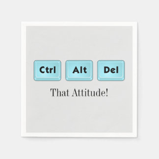 Ctrl Alt Del - Funny Cocktail Napkin Serviette