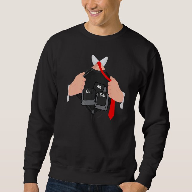 Ctrl Alt Del I Computer Hacker Code Hacking It Pro Sweatshirt (Vorderseite)