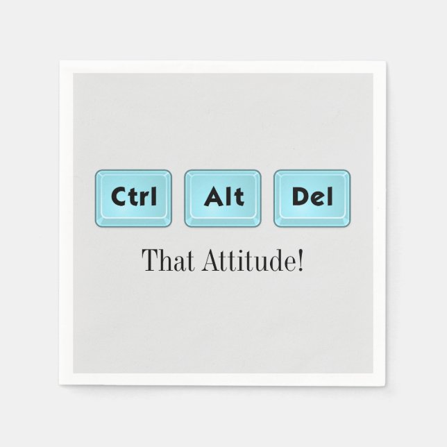 Ctrl Alt Del - Lustige Cocktail Serviette  (Vorderseite)