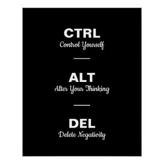 Ctrl Alt Del Motivationssprüche Zitat Poster
