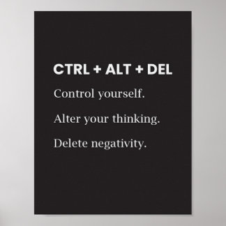 Ctrl Alt Del Motivierend Inspiration Sprichwort Qu Poster