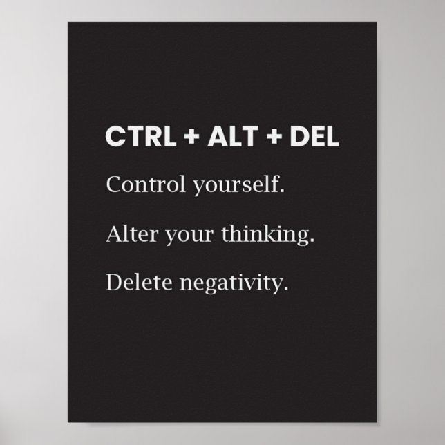 Ctrl Alt Del Motivierend Inspiration Sprichwort Qu Poster (Vorne)