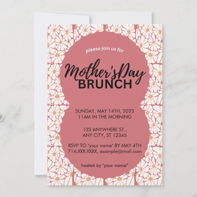 Ctue floral Mutter Tag Brunch Einladung (Vorderseite)