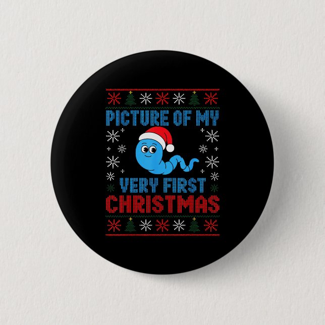 Cture Of My Very First Christmas Joke Funny Xmas H Button (Vorderseite)
