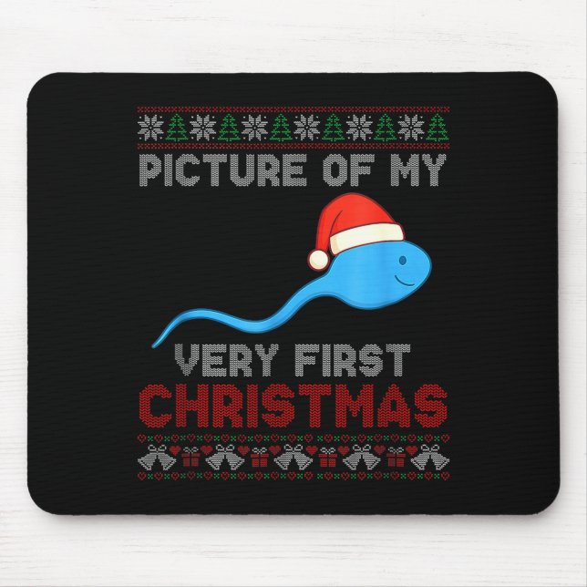 Cture Of My Very First Christmas Joke Funny Xmas  Mousepad (Vorne)