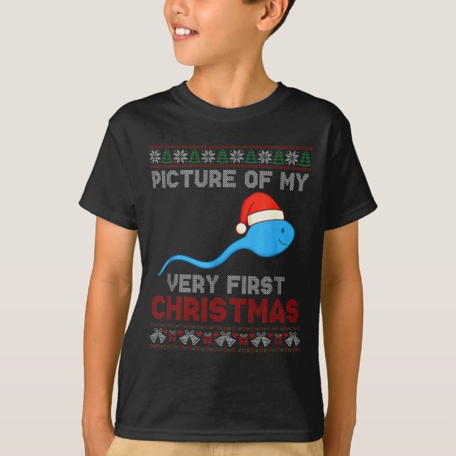 Cture Of My Very First Christmas Joke Funny Xmas  T-Shirt (Vorderseite)