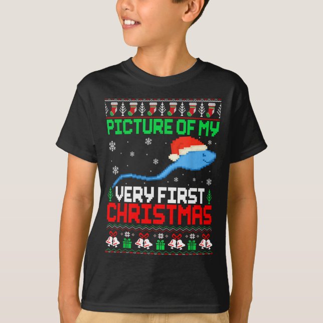 Cture Of My Very First Christmas Joke Ugly Xmas Sw T-Shirt (Vorderseite)