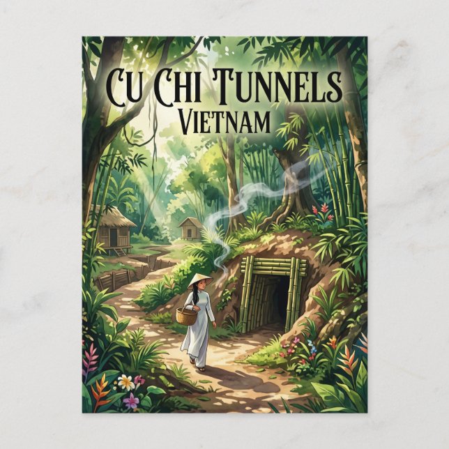 Cu Chi Tunnel Vietnam Postkarte (Vorderseite)
