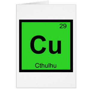 Cu - Cthulhu Chemie Periodisches Tabellensymbol