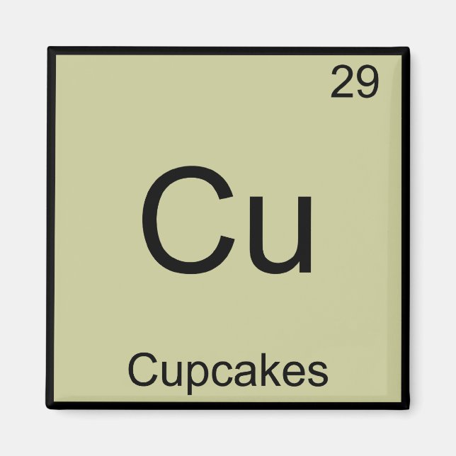 Cu - Cupcakes Symbol für das Symbol für das T-Shir Magnet (Vorne)