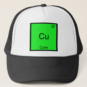 Cu - Curie Lustiges Element Chemie Symbol T-Shirt Truckerkappe