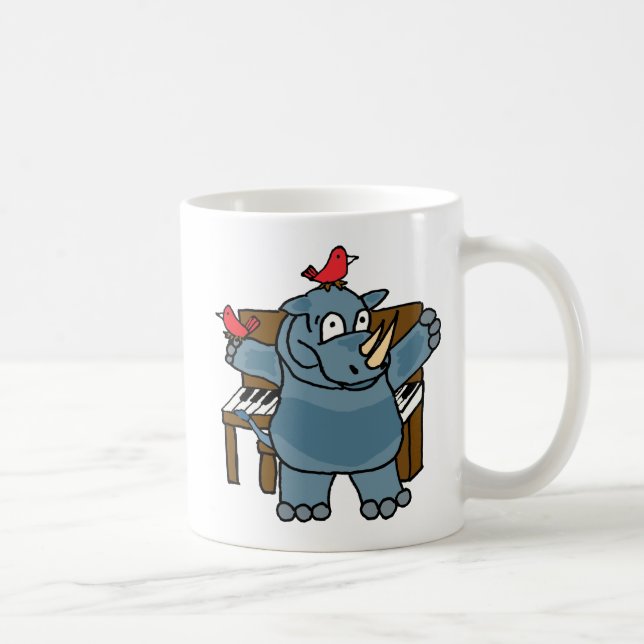 CU Rhino, der Klavier-Tasse spielt Kaffeetasse (Rechts)