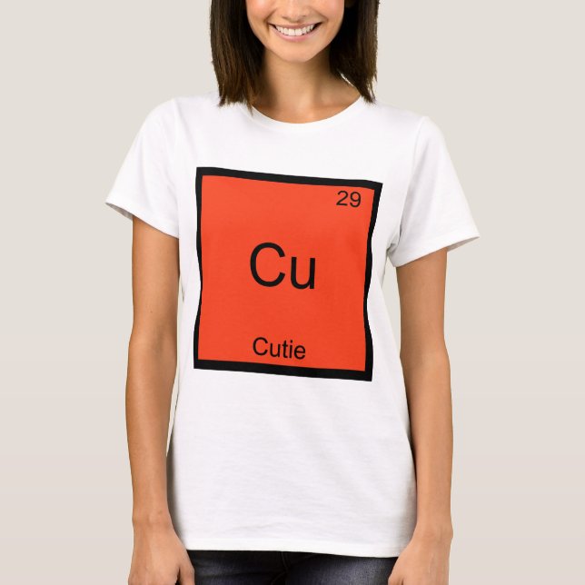 Cu - Süsse Chemie Element Symbol Funny Periodic T-Shirt (Vorderseite)