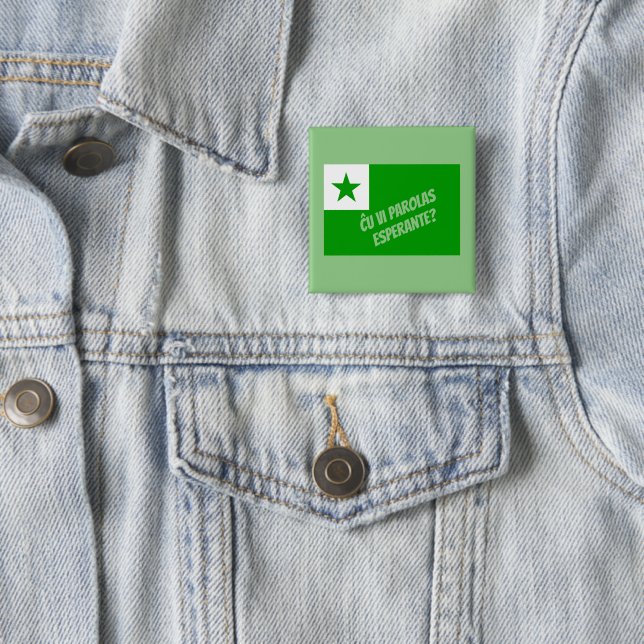 Ču vi parolas Esperante? Button (Beispiel)
