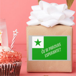 Ču vi parolas Esperante? Rechteckiger Aufkleber