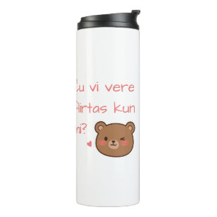 Ču vi vere flirtas kun mi? thermosbecher