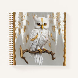 cuaderno buho blanco notizbuch