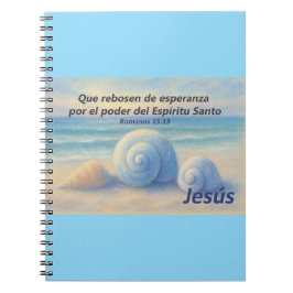 Cuaderno caracolas de Mar con Versículo Romanos Notizblock