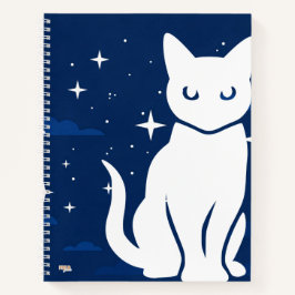 Cuaderno Cat White in the Night Notizbuch