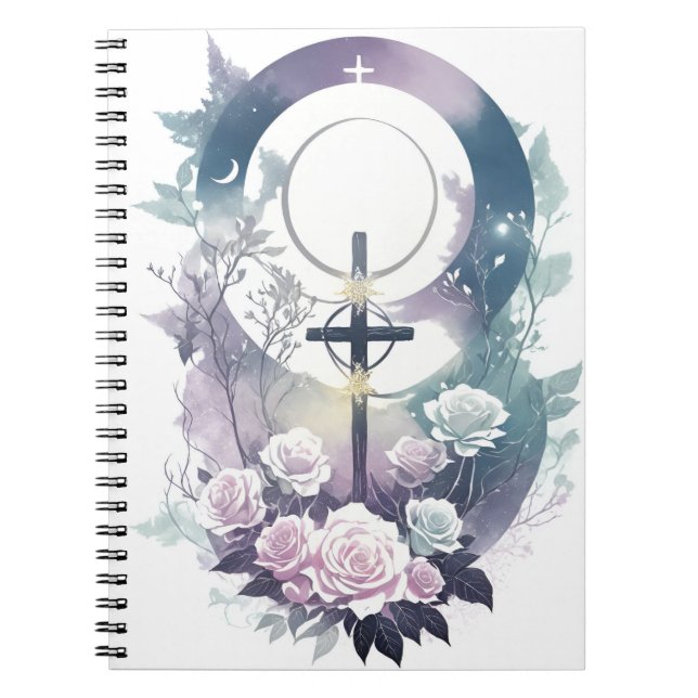 Cuaderno cross tattoo flower 34 notizblock (Vorderseite)