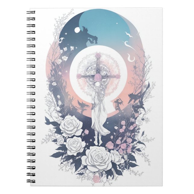 Cuaderno cross tattoo flower 35 notizblock (Vorderseite)