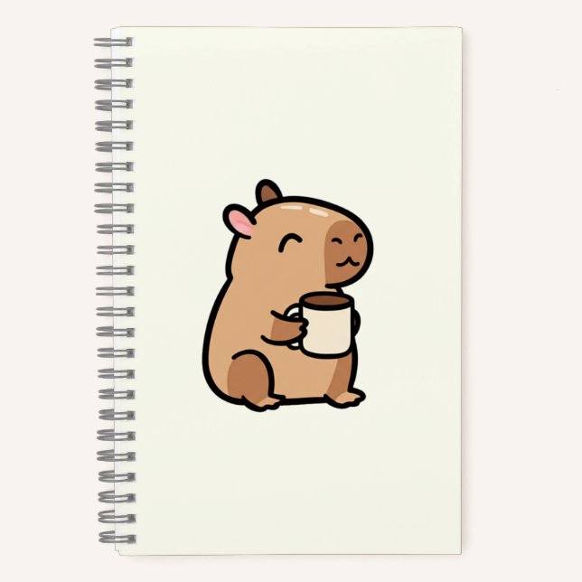 Cuaderno Cuadriculado Capybara mit Tasse Grid Notizbuch (Vorderseite)