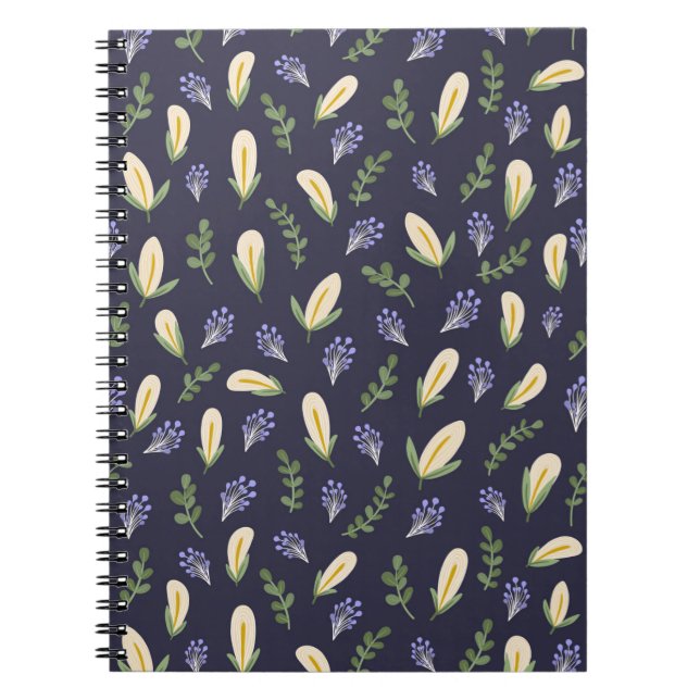 Cuaderno de espiral flor de agua y lavanda notizblock (Vorderseite)
