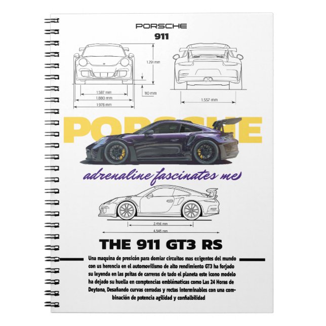 Cuaderno diseño Plantilla porsche  Notizblock (Vorderseite)