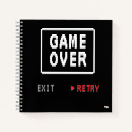 Cuaderno Game Over Retry Insert Coin Notizbuch