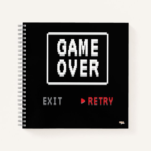 Cuaderno Game Over Retry Insert Coin Notizbuch (Vorderseite)